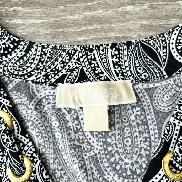 Michael Kors Paisley Print Stretch Jersey  Blouse - Picture 6 of 13
